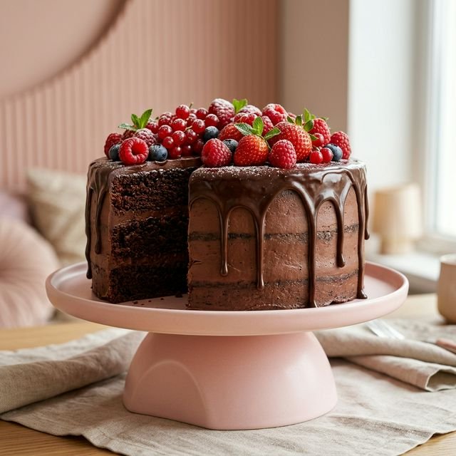 Delicioso pastel de chocolate